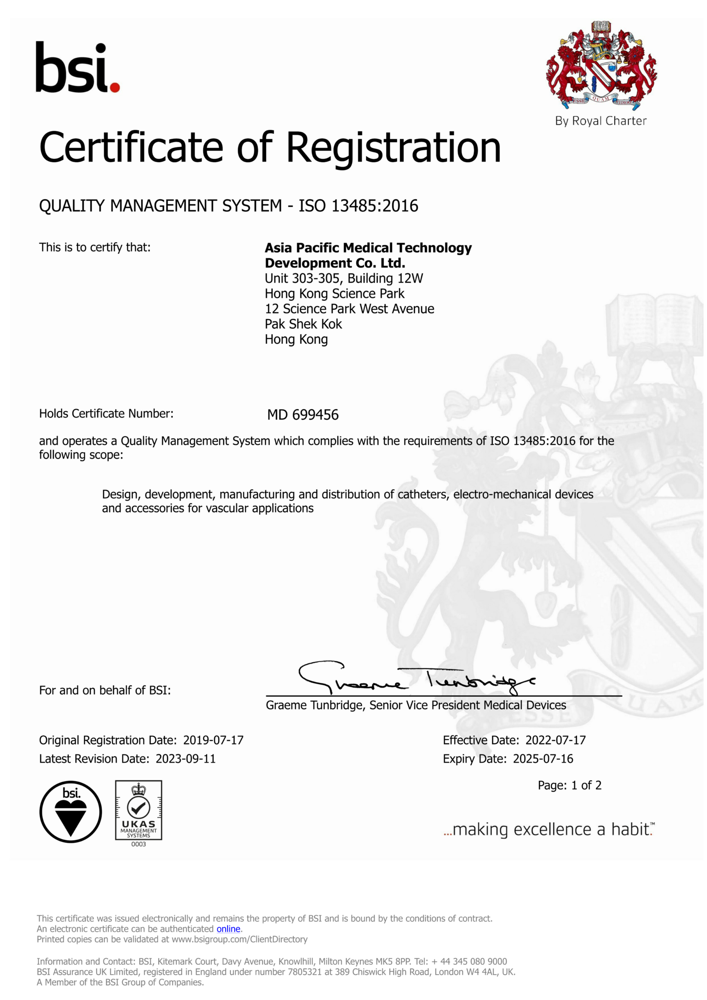 ISO-13485 Certificate – APMTD